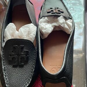 Tory Burch Black Textured Women’s Slip-Ons